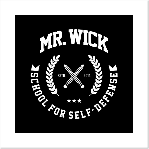 Mr. Wick School for Self-Defense Wall Art by EdSan Designs